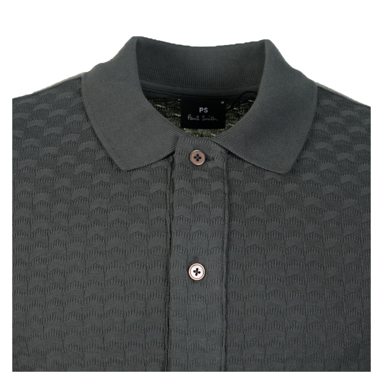 Long Sleeve Button Front Polo Slate