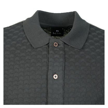Long Sleeve Button Front Polo Slate