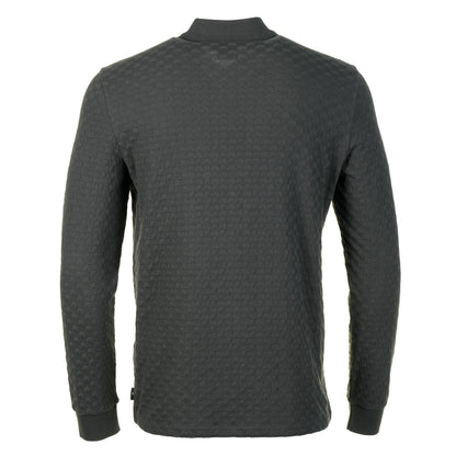 Long Sleeve Button Front Polo Slate