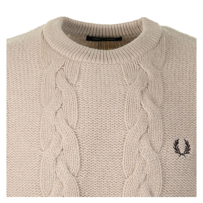 Chunky Cable Knit Jumper Warm Oat