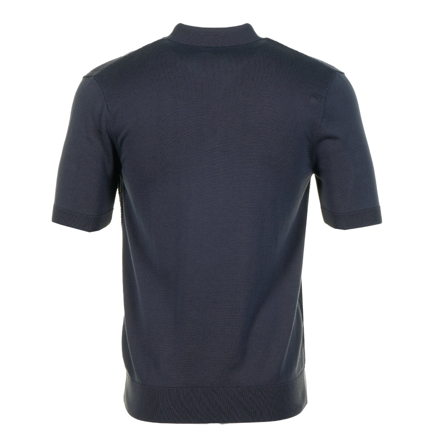 Short Sleeve Textured Cable Knit Polo Shirt Dark Airforce