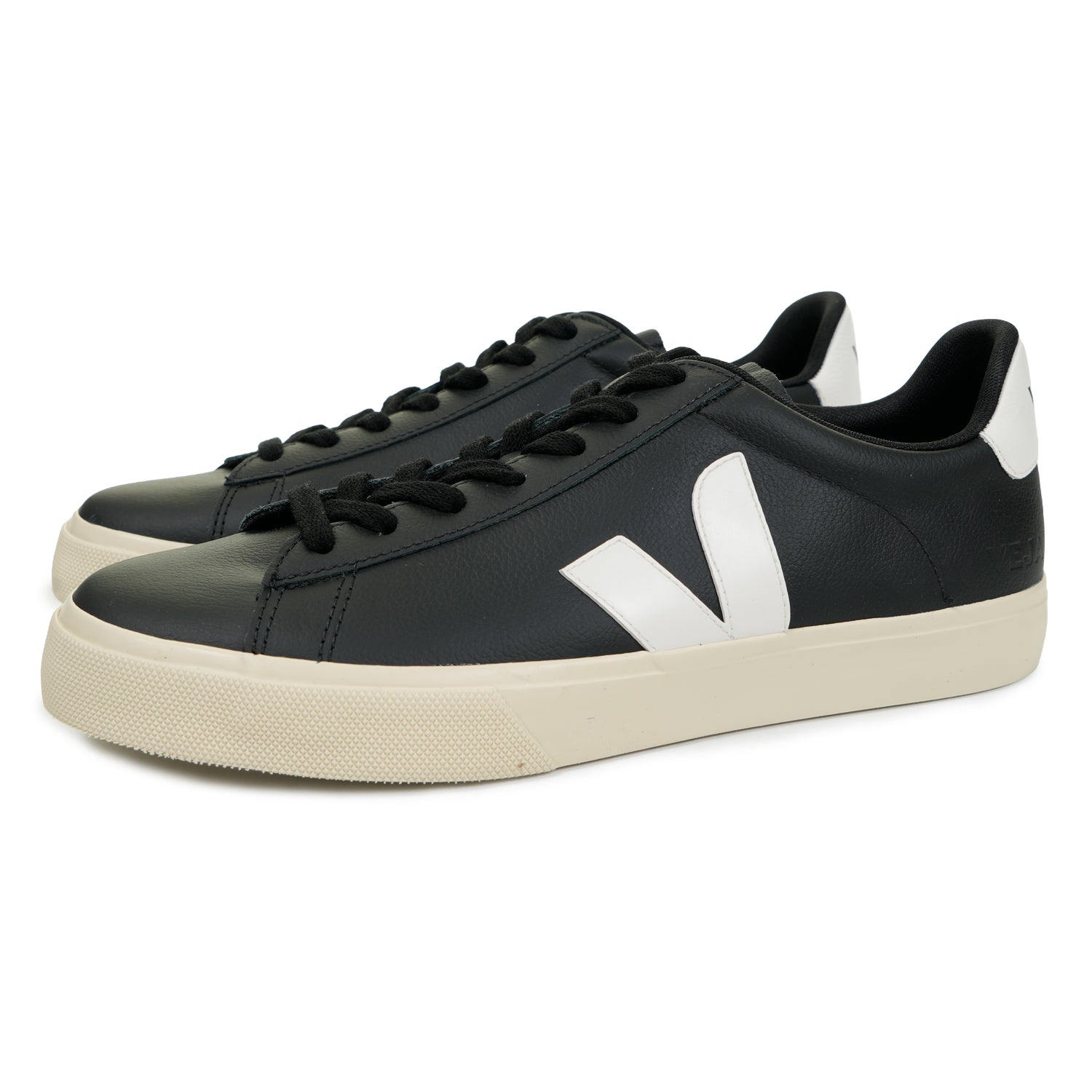Campo Leather Trainers Black White