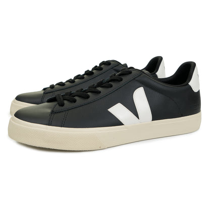 Campo Leather Trainers Black White