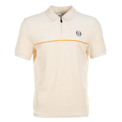 Cardona Velour Zip Polo Sandshell Orange Pepper