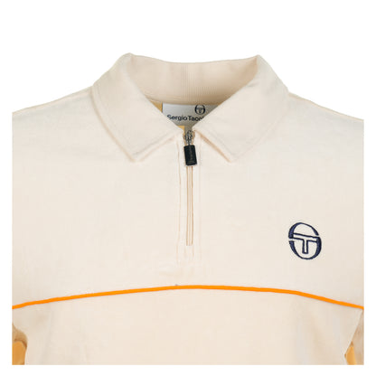 Cardona Velour Zip Polo Sandshell Orange Pepper