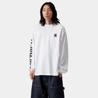 Long Sleeve Archive Script T Shirt White