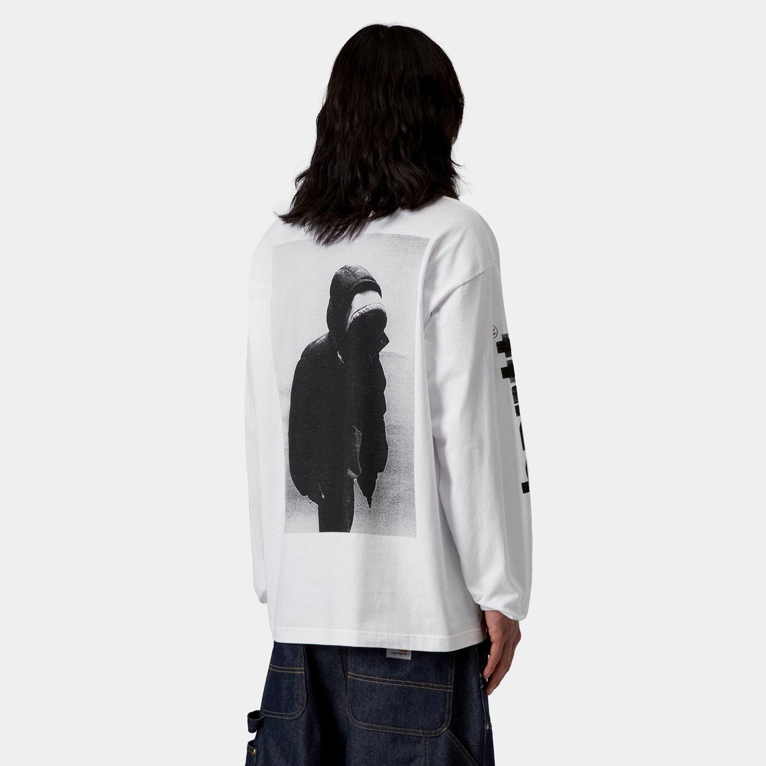 Long Sleeve Archive Script T Shirt White