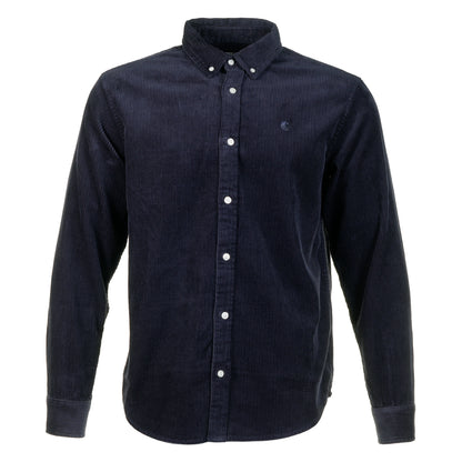 carhartt Long Sleeve Madison Cord Shirt Dark Navy