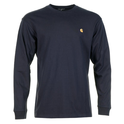 Long Sleeve Chase T Shirt Dark Navy Gold