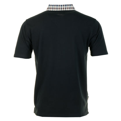 Active Short Sleeve Club Check Collar Polo Shirt Black