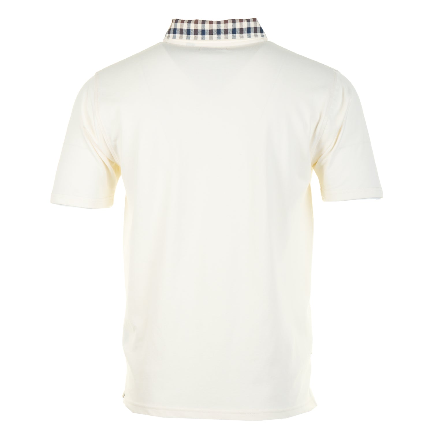 Active Short Sleeve Club Check Collar Polo Shirt Old White