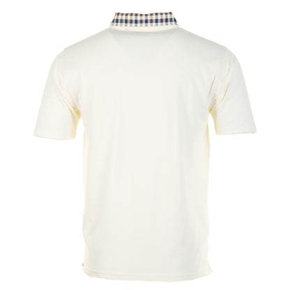 Active Short Sleeve Club Check Collar Polo Shirt Old White