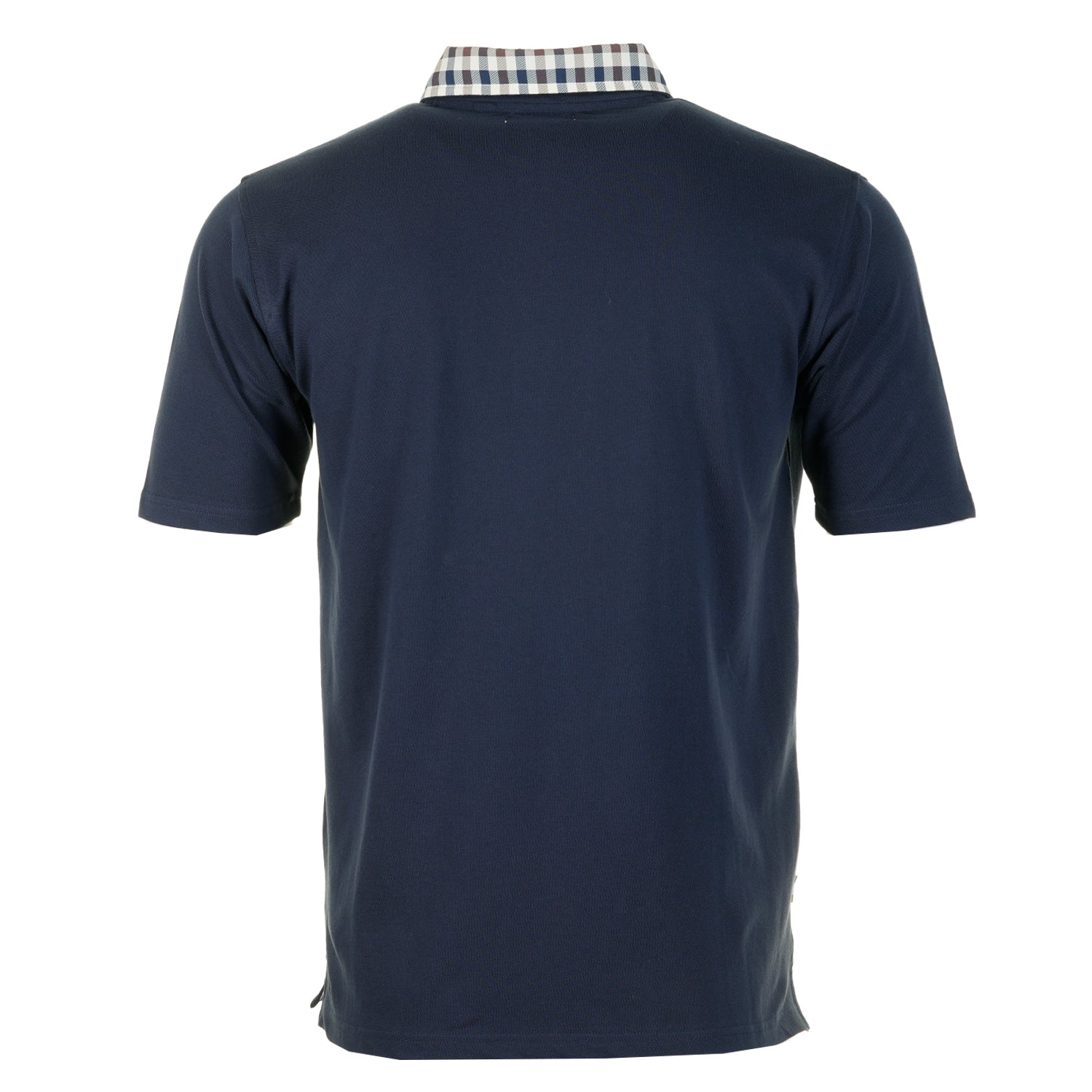 Reverse of aquascutum Active Short Sleeve Club Check Collar Polo Shirt Navy