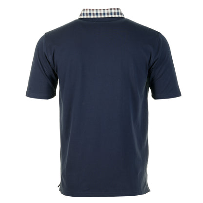 Reverse of aquascutum Active Short Sleeve Club Check Collar Polo Shirt Navy