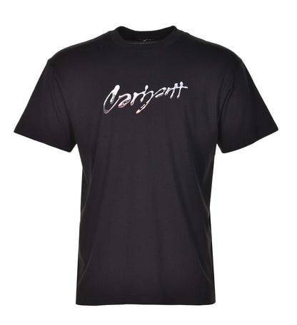Short Sleeve Drip Script T Shirt Black