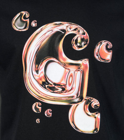 Short Sleeve Solar Chrome C-Logo T Shirt Black