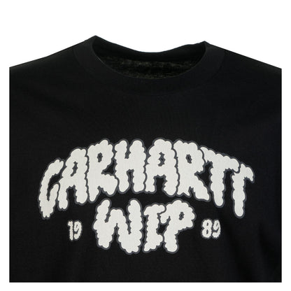 Short Sleeve Cloud Script T Shirt Black