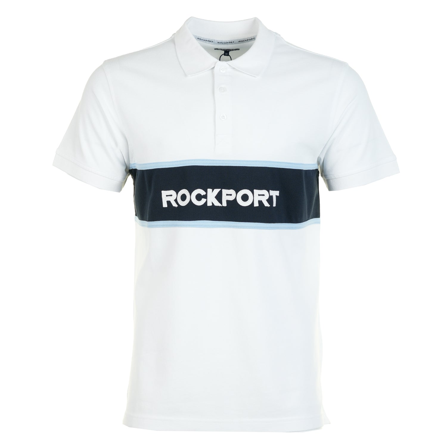 Rockport Cobb Insert Logo Panel SS Polo Shirt White – Ragazzi Clothing
