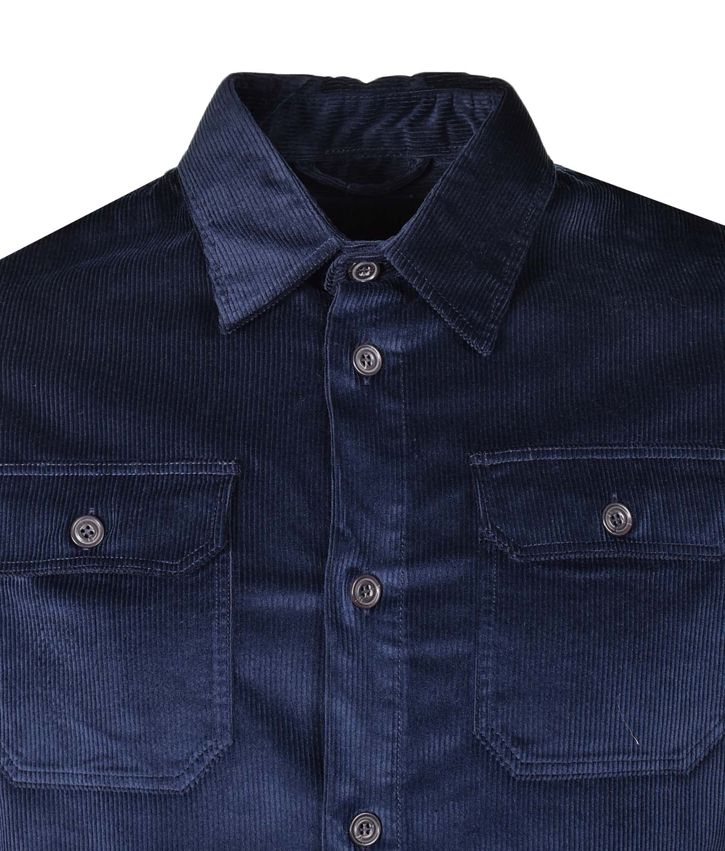 Long Sleeve Corduroy Overshirt Navy