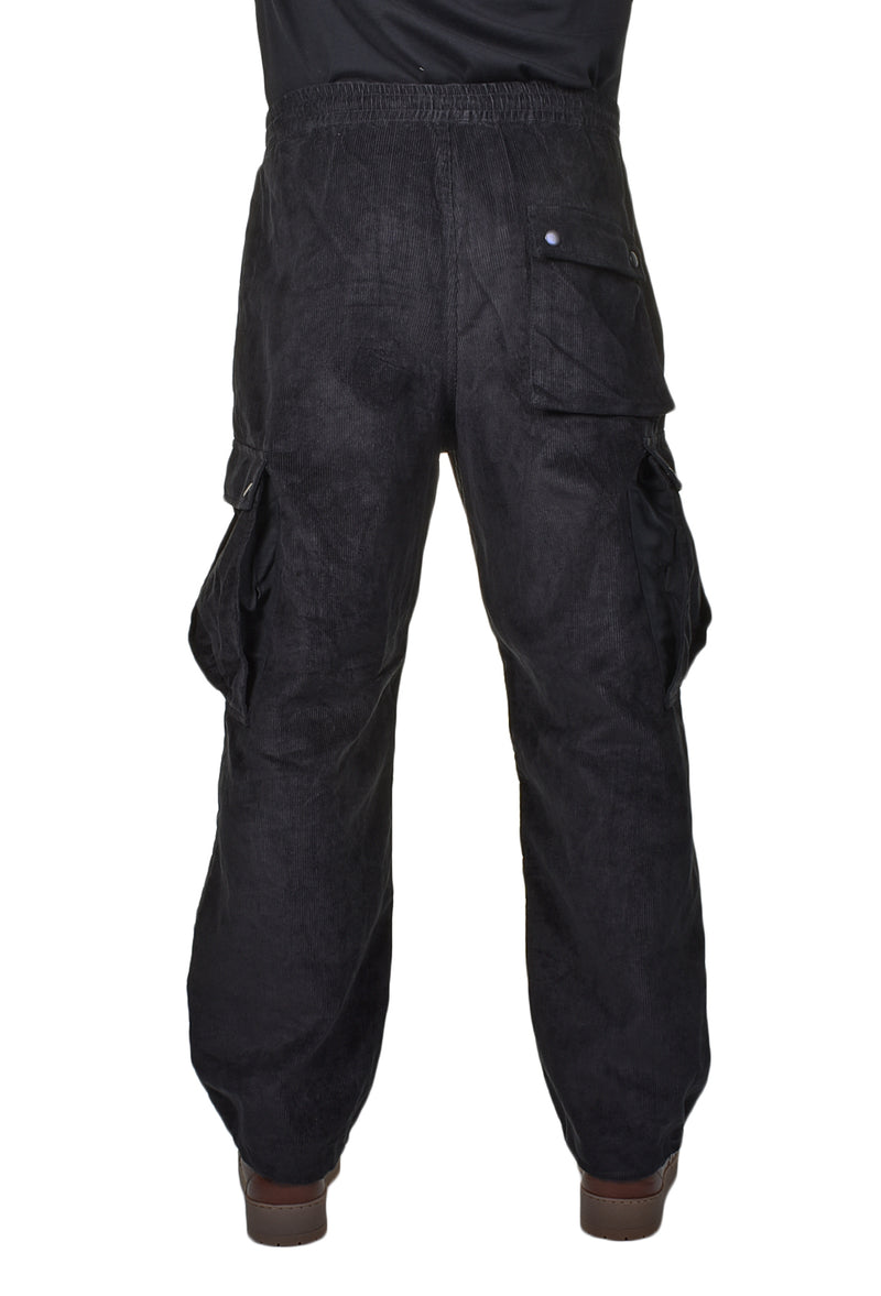 Hemp Utility Cargo Trackpants Corduroy Black