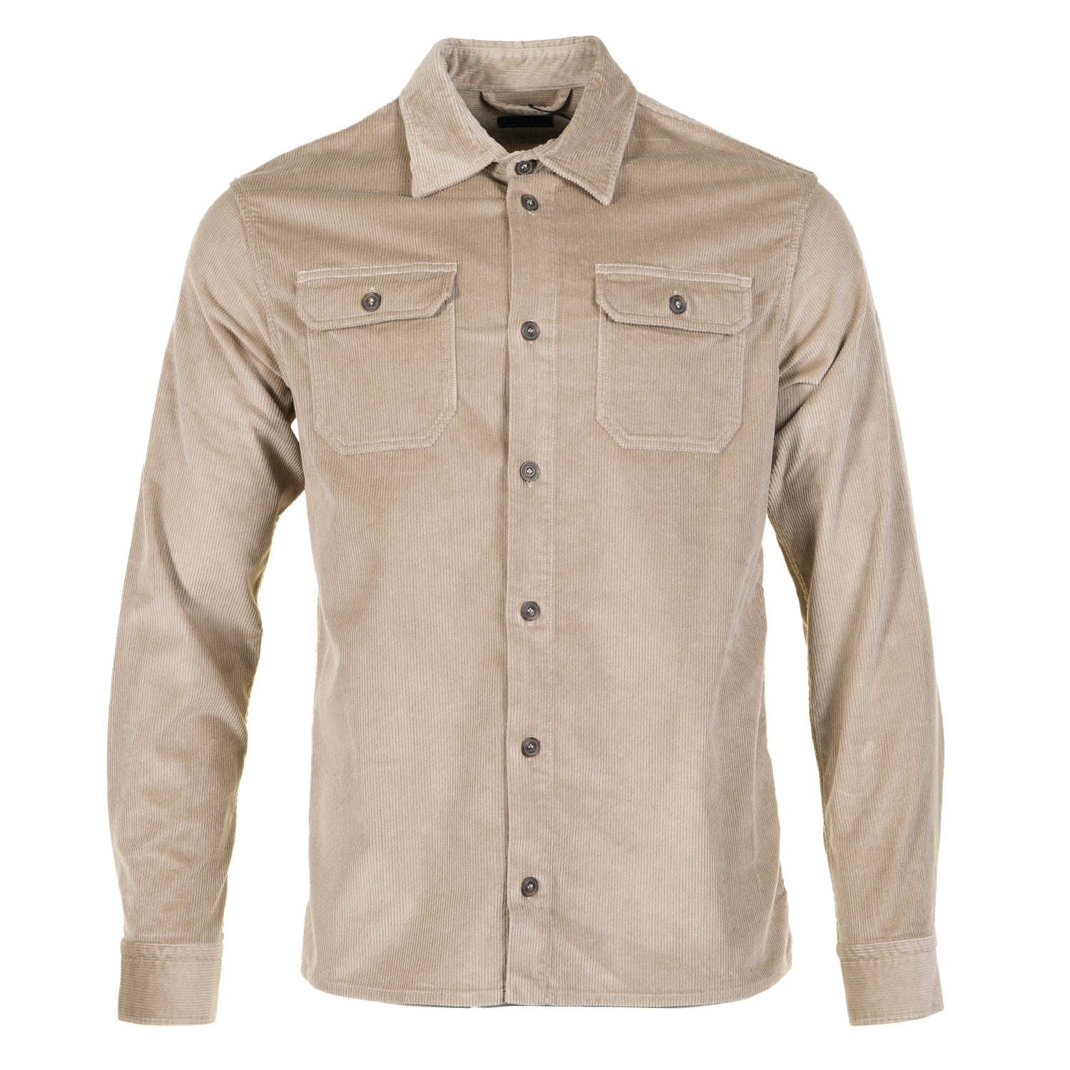 Long Sleeve Corduroy Overshirt Stone