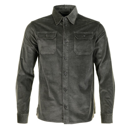 Long Sleeve Corduroy Overshirt Dark Khaki