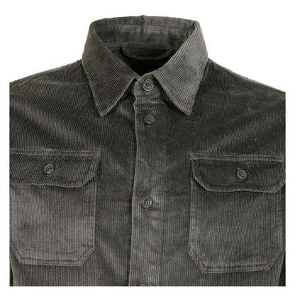Long Sleeve Corduroy Overshirt Dark Khaki