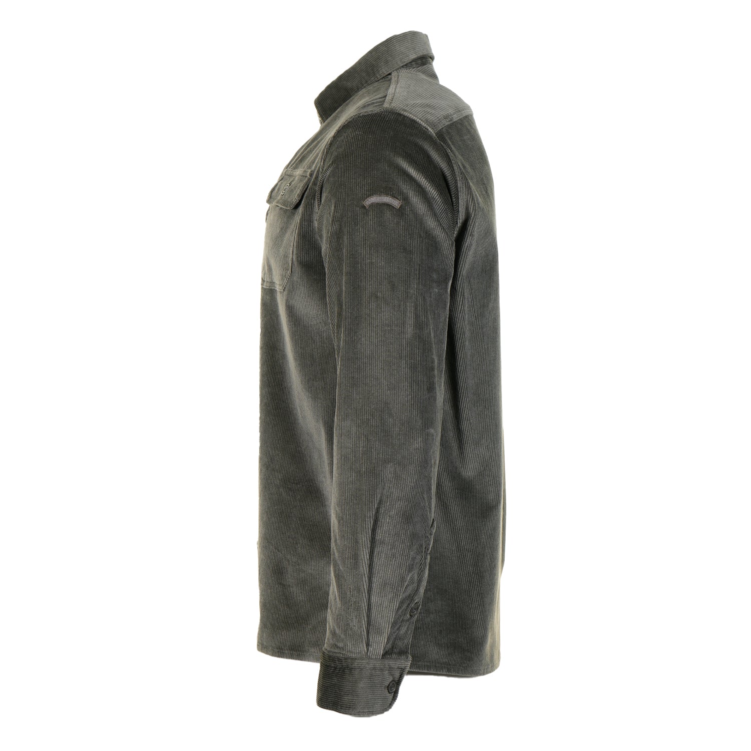 Long Sleeve Corduroy Overshirt Dark Khaki