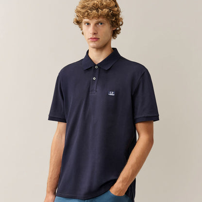 Stretch Piquet Badge Logo Short Sleeve Polo Total Eclipse