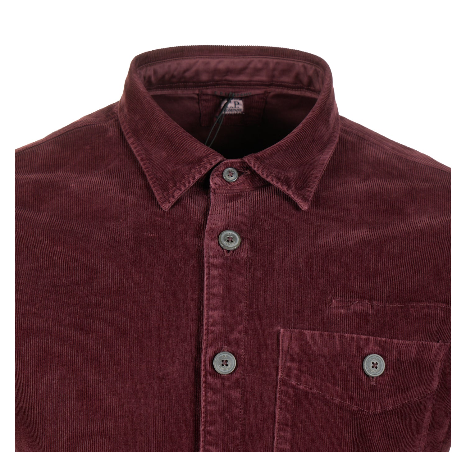 Corduroy Long Sleeve Lens Button Shirt Andorra Red