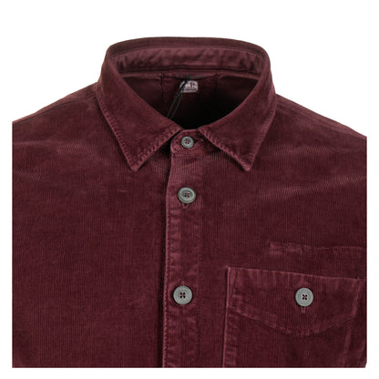 Corduroy Long Sleeve Lens Button Shirt Andorra Red