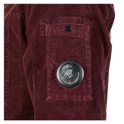 Corduroy Long Sleeve Lens Button Shirt Andorra Red