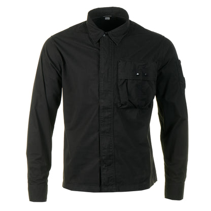 Gabardine Long Sleeve Hidden Zip Black
