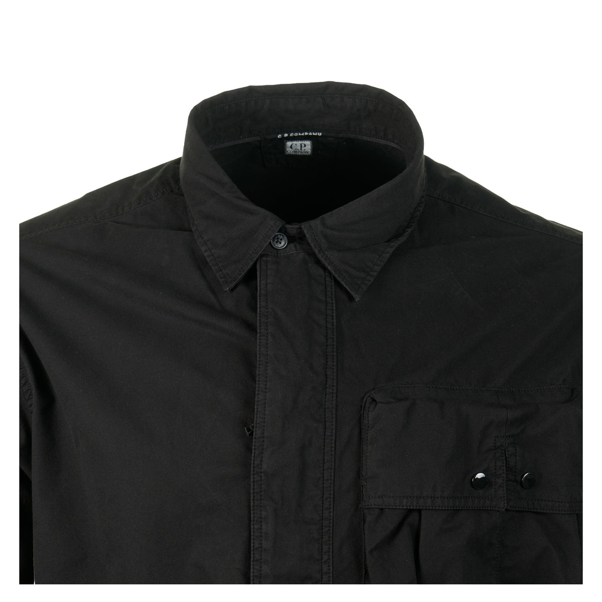 Gabardine Long Sleeve Hidden Zip Black