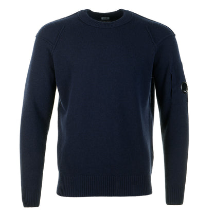 Lambswool Crew Neck Lens Jumper Total Eclipse