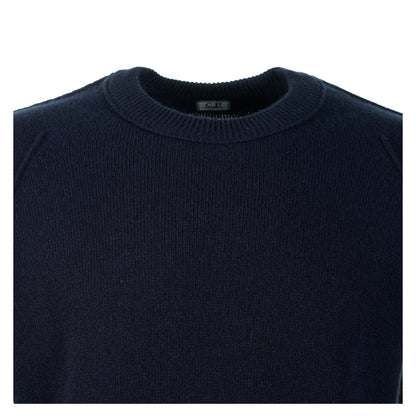 Lambswool Crew Neck Lens Jumper Total Eclipse