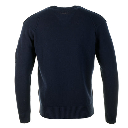 Lambswool Crew Neck Lens Jumper Total Eclipse