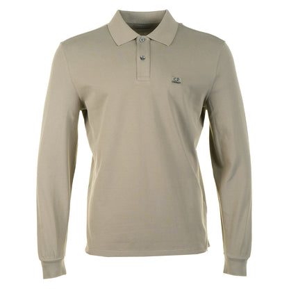 Stretch Piquet Badge Logo Long Sleeve Polo Fallen Rock