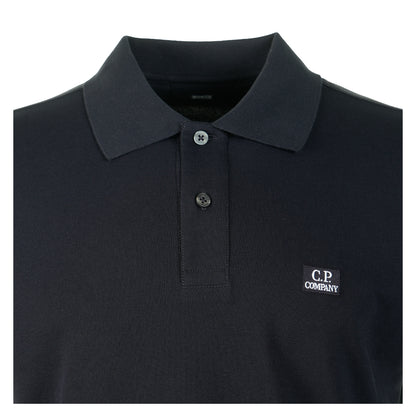 Stretch Piquet Badge Logo Long Sleeve Polo Total Eclipse