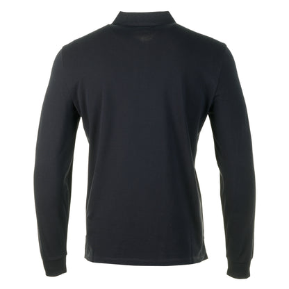 Stretch Piquet Badge Logo Long Sleeve Polo Total Eclipse