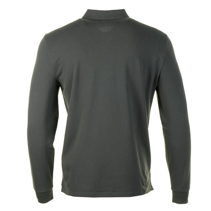 Stretch Piquet Badge Logo Long Sleeve Polo Raven