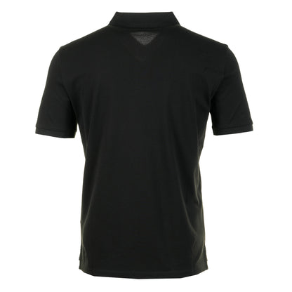 Stretch Piquet  Badge Logo Short Sleeve Polo Black