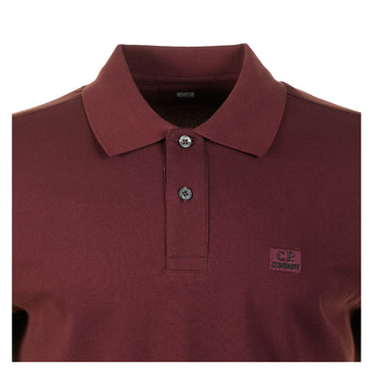 Stretch Piquet Badge Logo Short Sleeve Polo Andorra Red