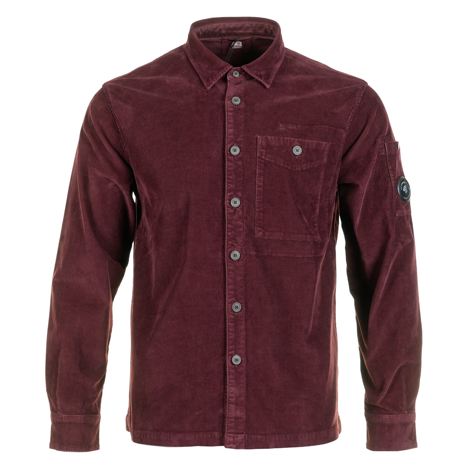 Corduroy Long Sleeve Lens Button Shirt Andorra Red