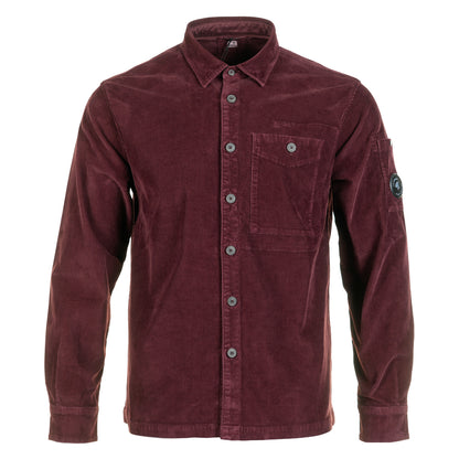 Corduroy Long Sleeve Lens Button Shirt Andorra Red