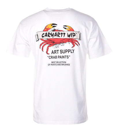 Short Sleeve Crab Paint T Shirt White