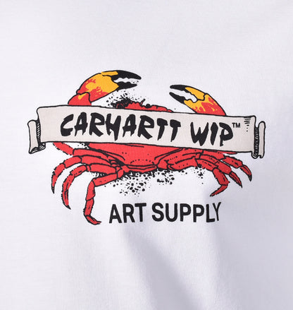 Short Sleeve Crab Paint T Shirt White