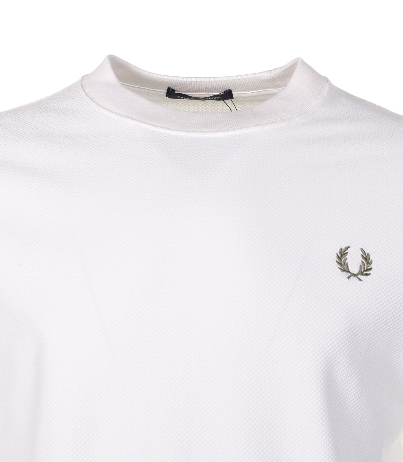 Tipped Cuff Pique T Shirt Light Ecru