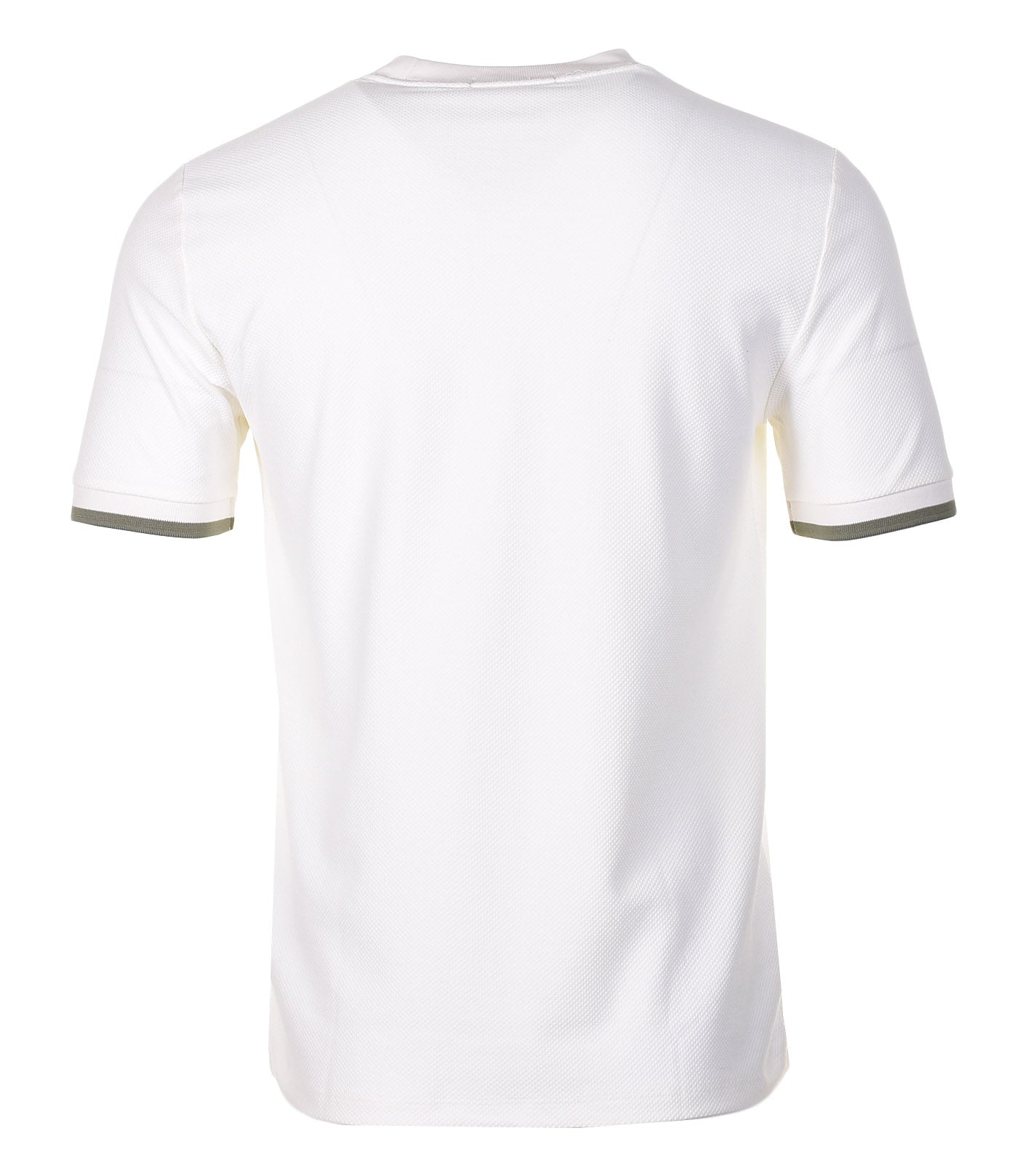 Tipped Cuff Pique T Shirt Light Ecru