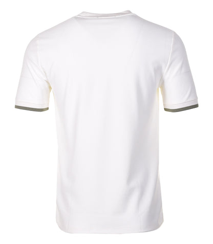 Tipped Cuff Pique T Shirt Light Ecru